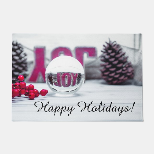 Joy Glass Ball Holiday Collection Fußmatte (Vorderseite)