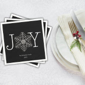 Joy Glittery Snowflake Familienname und Jahr Serviette