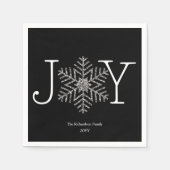 Joy Glittery Snowflake Familienname und Jahr Serviette (Vorderseite)