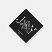 Joy Glittery Snowflake Familienname und Jahr Serviette (Ecke)