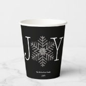 Joy Glittery Snowflake Holidays Ansammlungen Pappbecher (Rückseite)