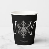 Joy Glittery Snowflake Holidays Ansammlungen Pappbecher (Vorderseite)