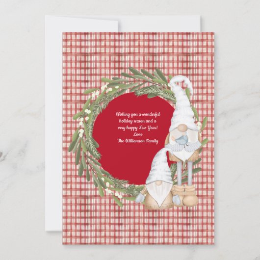 Joy Gnomes Christmas Einladung (Rückseite)