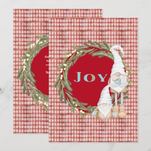 Joy Gnomes Christmas Einladung (Vorne/Hinten)