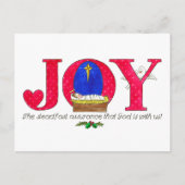 Joy God is with Us Christmas Postcard Postkarte (Vorderseite)
