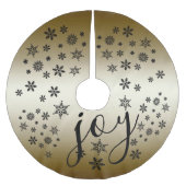 JOY - Gold & Black Snowflake Weihnachten - Polyester Weihnachtsbaumdecke (Vorderseite)