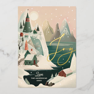Joy Gold Christmas Bergdörfchen Folien Feiertagskarte