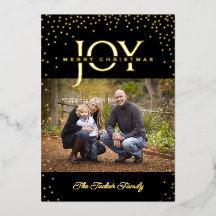 JOY Gold Confetti auf Black Merry Weihnachten 2-Fo
