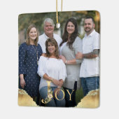 Joy Gold Foil 2 Sided Family Foto Weihnachten Keramikornament (Links)