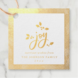 Joy Gold Foil Misteltoe Frohe Weihnachten Geschenkanhänger