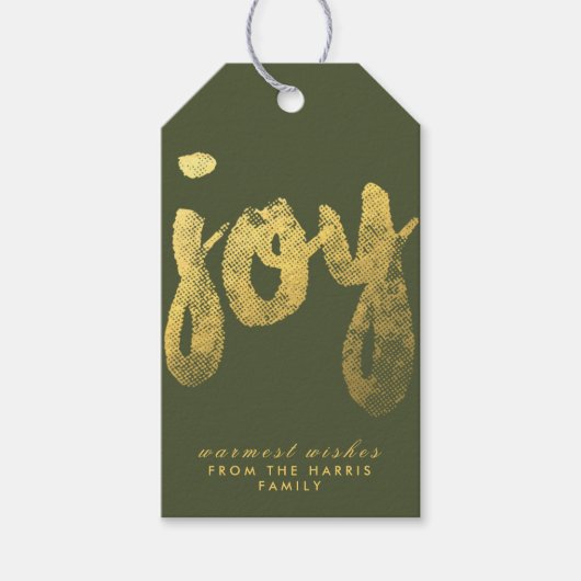 Joy + Gold Foil | URLAUB Geschenkanhänger (Vorderseite)