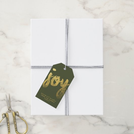 Joy + Gold Foil | URLAUB Geschenkanhänger (Mit Garn)