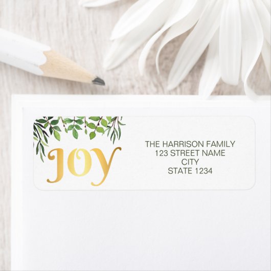 Joy Gold Green Blätter Rücksendeadresse (Insitu)