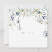 Joy gold staubblaue grüne Weihnachtsfotokarte (Rückseite)