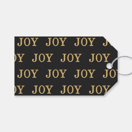 JOY (Goldener Glitzer) Geschenkanhänger (Vorderseite (Horizontal))