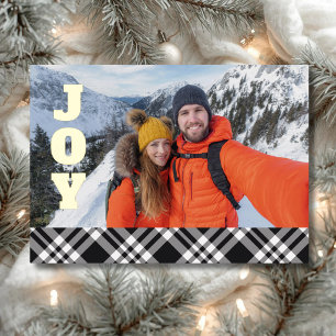 JOY Goldfolie Paar Foto Weihnachts-Feiertagskarte Folieneinladung