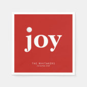 Joy Golf Holiday Personalized Name Typography Red Serviette (Vorderseite)