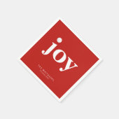 Joy Golf Holiday Personalized Name Typography Red Serviette (Ecke)