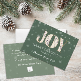 Joy Green Business Holiday Card mit Logo Feiertagskarte