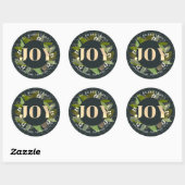 JOY Green Foliages Navy Blue Address Sticker (Blatt)