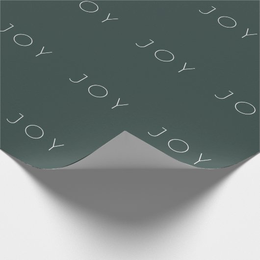 Joy Green Modern Minimalistisch Typografie Pattern Geschenkpapier (Ecke)