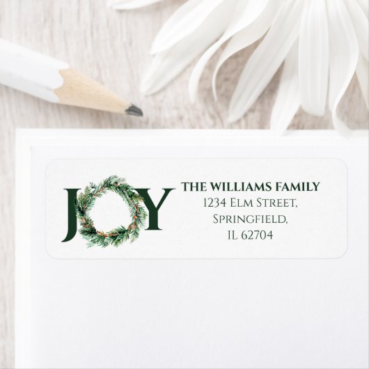 Joy Greenery Christmas Wreath Rücksendeadresse (Insitu)