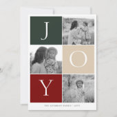JOY Grid Foto Holiday Card Feiertagskarte (Vorderseite)