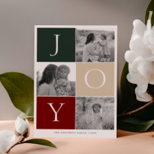 JOY Grid Foto Holiday Card Feiertagskarte