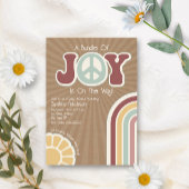 Joy Groovy Peace Mute Cardstock Baby Einladung