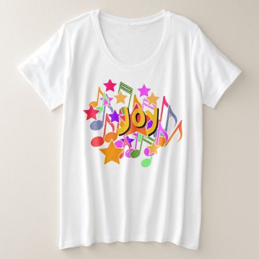 Joy Große Größe T-Shirt (Design vorne)