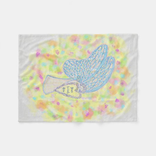 Joy Guardian Angel Custom Fleece Blanket (Vorderseite (Horizontal))