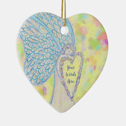 Joy Guardian Angel Custom Holiday Geschenk Ornamen Keramik Ornament (Rechts)