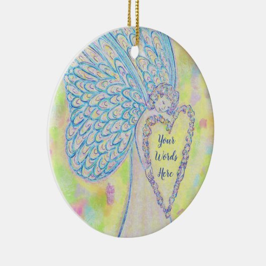 Joy Guardian Angel Custom Holiday Geschenk Ornamen Keramik Ornament (Rechts)
