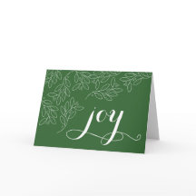 Joy, Hand Drawn Blätter Weihnachtsgrüße