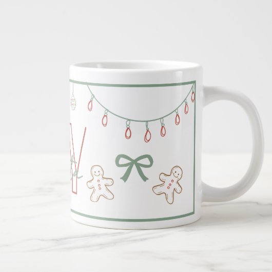 Joy Hand Drawn Weihnachtsname Tasse (Rechts)
