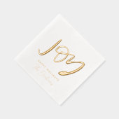 Joy Hand Lettered Holiday Foil Napkins Servietten Mit Folie (Rechts)