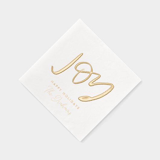 Joy Hand Lettered Holiday Foil Napkins Servietten Mit Folie (Rechts)