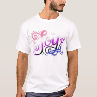 Joy Hand Lettering Genderfluid Pride Pink Lila T-Shirt