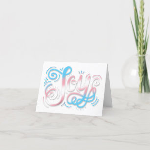 Joy Hand Lettering Transgender Trans Pride Flag Dankeskarte