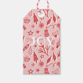 Joy ・ Handgezeichnete Weihnachtsdekorationen Set Geschenkanhänger