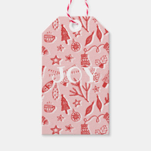 Joy ・ Handgezeichnete Weihnachtsdekorationen Set Geschenkanhänger