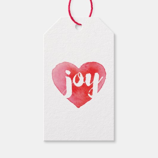 Joy Heart Holiday Tags Geschenkanhänger (Vorderseite)