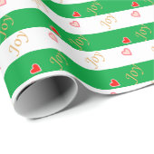 Joy Hearts on Striped Geschenkpapier (Rolleneckpunkt)