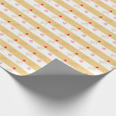 Joy Hearts on Striped Geschenkpapier (Ecke)