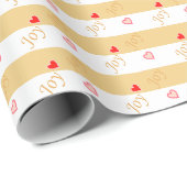 Joy Hearts on Striped Geschenkpapier (Rolleneckpunkt)