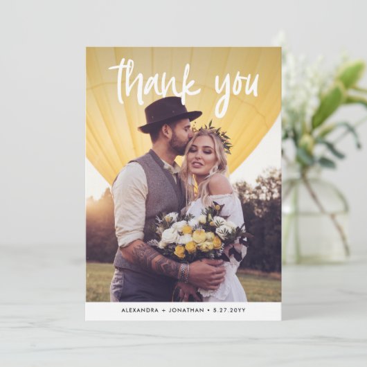 Joy | Hochzeitsstift Dankeskarte (Stehend Vorderseite)