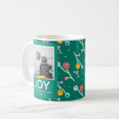 Joy Holiday Berries Custom 1 Foto Weihnachten Kaffeetasse (Vorderseite Links)