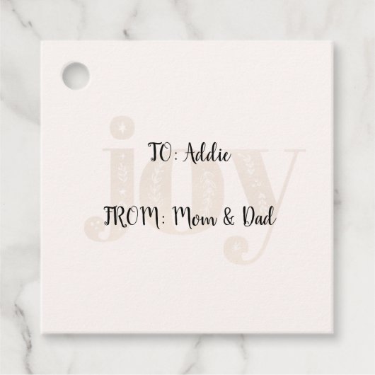 Joy Holiday Favor Tags Geschenkanhänger (Vorderseite)