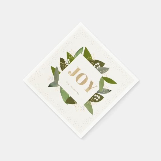 JOY Holiday Foliages Elfenbeinweißbuch Napkins Serviette (Ecke)