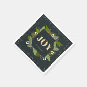 JOY Holiday Foliages Navy Blue Paper Napkins Serviette (Ecke)